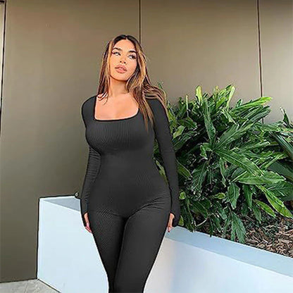 Women's Seamless Long-Sleeve Yoga Jumpsuit by Matrix Store
