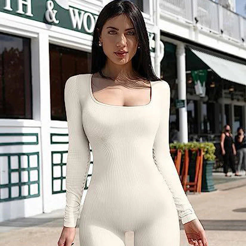 Women's Seamless Long-Sleeve Yoga Jumpsuit by Matrix Store