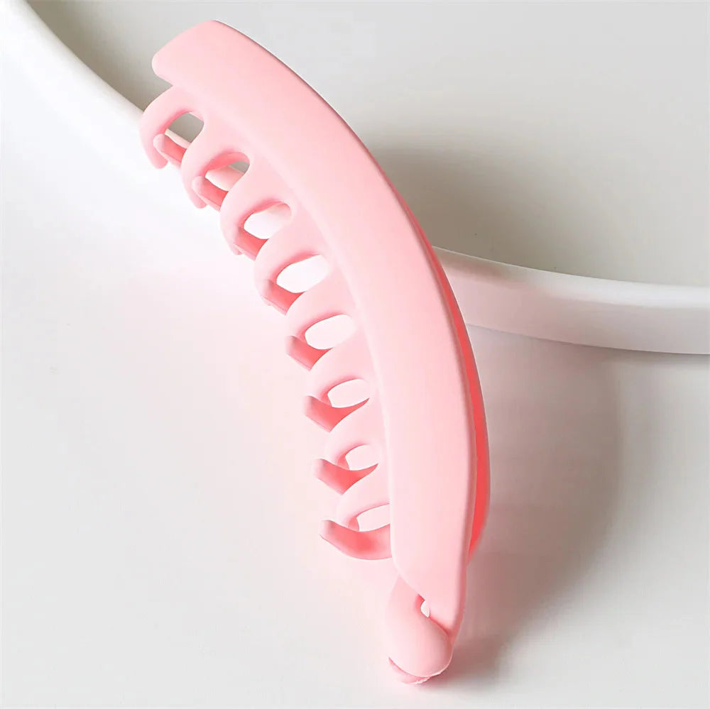 Frosted Solid Color Banana Hair Clips – Fashion Ponytail Barrettes & Hair Claws for Women by Matrix Store