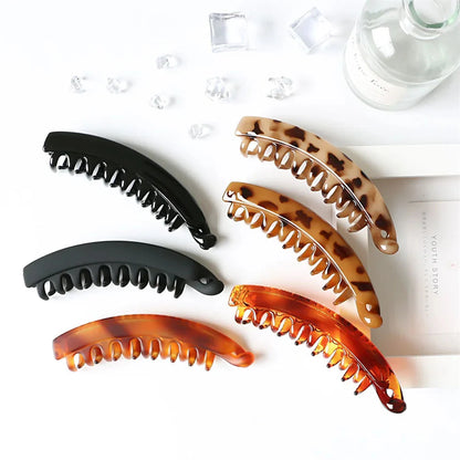Frosted Solid Color Banana Hair Clips – Fashion Ponytail Barrettes & Hair Claws for Women by Matrix Store