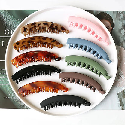Frosted Solid Color Banana Hair Clips – Fashion Ponytail Barrettes & Hair Claws for Women by Matrix Store