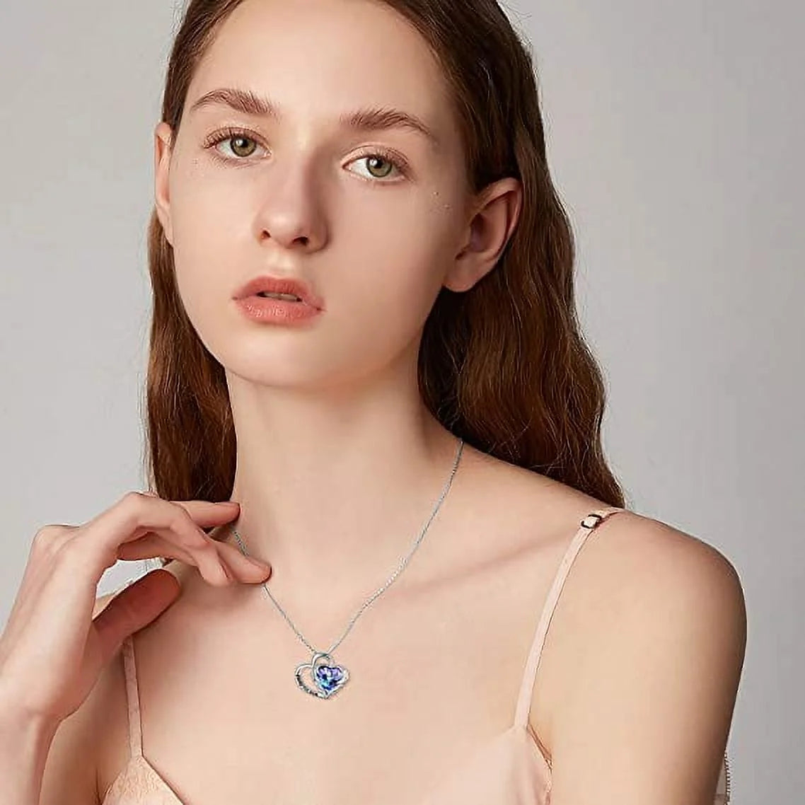 925 Sterling Silver I Love You Mom Heart Necklace with Austrian Crystals Gifts for Women Friends Mom by Matrix Store