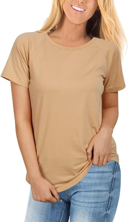 Women'S Long/Short Sleeve Leopard Print Color Block Tunic Tops Casual Raglan Shirt by Matrix Store