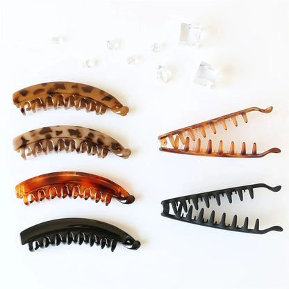 Frosted Solid Color Banana Hair Clips – Fashion Ponytail Barrettes & Hair Claws for Women by Matrix Store