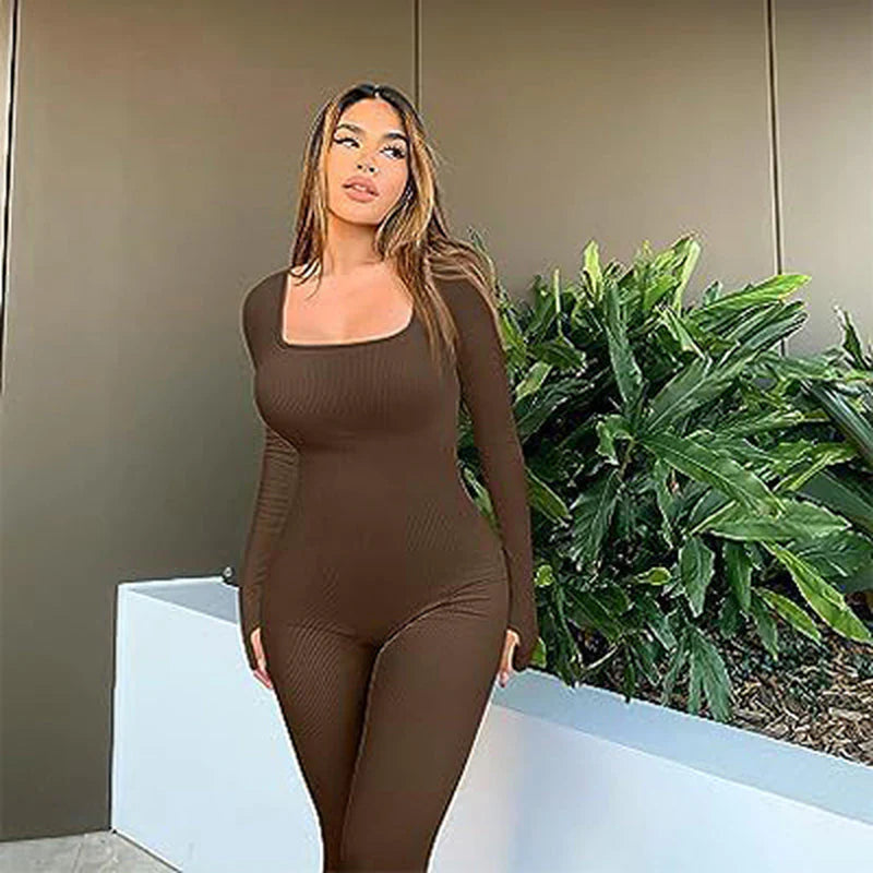 Women's Seamless Long-Sleeve Yoga Jumpsuit by Matrix Store