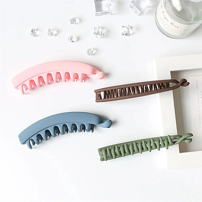 Frosted Solid Color Banana Hair Clips – Fashion Ponytail Barrettes & Hair Claws for Women by Matrix Store